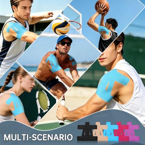 Precut Kinesiology Tape for Shoulder, 10 Pcs, Blue - color: Blue, size: 10 Pcs