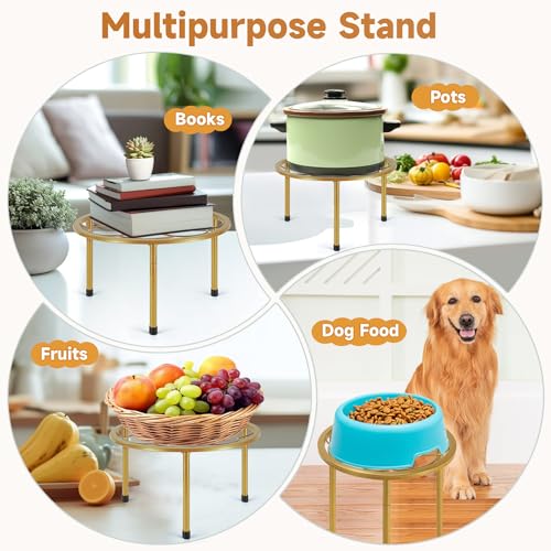Amaoot 5 Pack Metal Plant Stand, Iron Plant Stands for Indoor and Outdoor - color: 5 Pack Gold