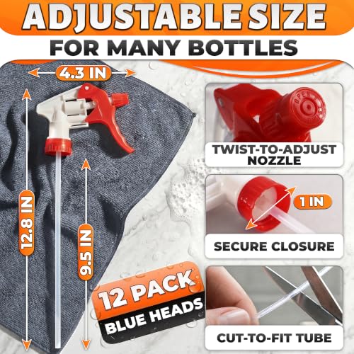 Spray Bottle Nozzle Replacement 12 Pack, Fits 8-32oz Bottles (Red) - color: 12 Pcs Red
