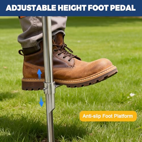 36 Inch Soil Sampler Probe, Stainless Steel Soil Core Sampling Tool with T-Handle, Heavy Duty Soil Probe for Lawn, Garden, Farm & Soil Testing - size: 36 inch