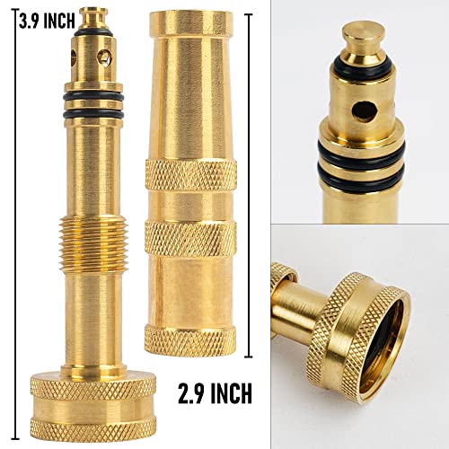 Hourleey Adjustable Twist Hose Nozzle, 4" Heavy-Duty Brass Hose Nozzle with 8 Garden Hose Rubber Washers (4 Pack) - size: 4 Inch Nozzle Twist 4Pack
