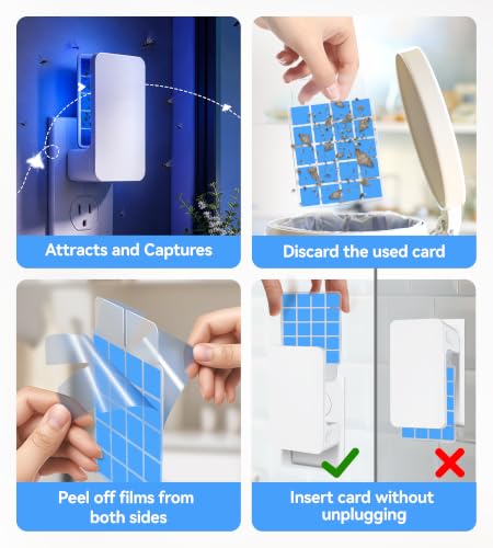 Unique Double-Sided Fruit Fly Traps for Indoors, Plug-in UV Indoor Fly Trap