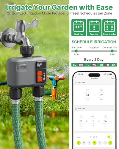 WiFi Sprinkler Timer 2 Zone, 984ft Range Smart Water Timer for Garden Hose - style: 2 Zone
