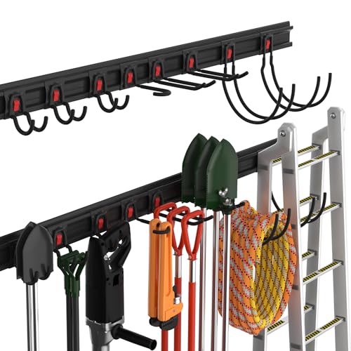 WORKPRO 64" Garage Tool Organizer Wall Mount with 8 Adjustable Hooks