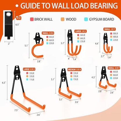 28 Pack Garage Hooks Heavy Duty with Non Slip PVC Coating - color: Orange, size: 28pack