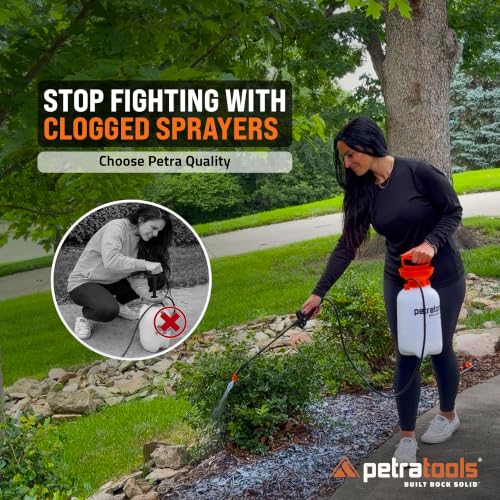 PetraTools HD201 Garden Pump Sprayer 2 Gallon, 52-in Long Hose & 2 Nozzles - size: 2 Gallon