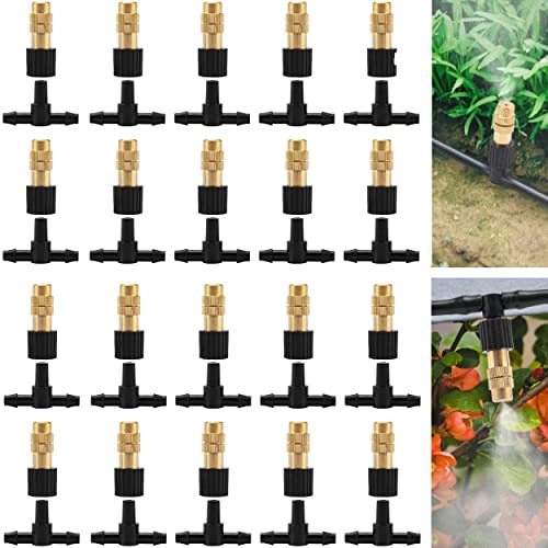 20Pcs Three-Way Atomizing Nozzle Micro Spray Drip Irrigation Mister Emitter - color: 20pcs