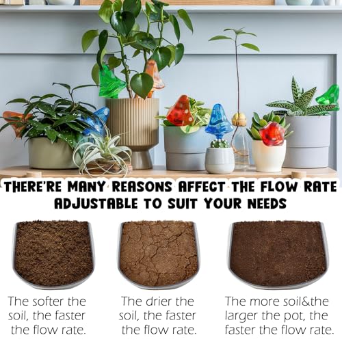 Famstar Self-Watering Globes Spikes, Automatic Plant Waterer Indoor Outdoor - color: 12 Pack-4 colors