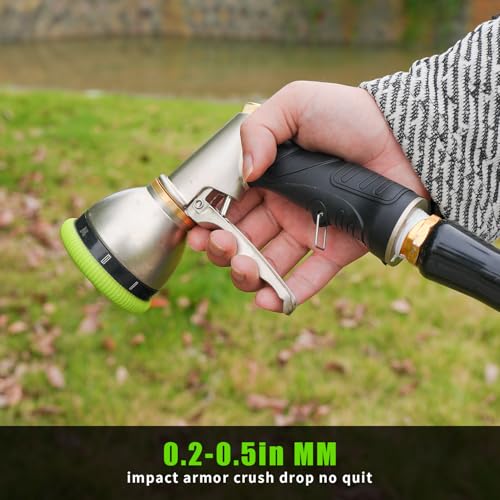 Besiter Garden Hose Nozzle Sprayer, Heavy Duty Metal Water Hose Nozzle - color: Green