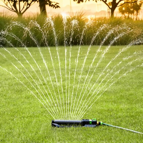 RESTMO 2 Pack Oscillating Sprinkler with Metal Base, Sprinklers for Yard - size: 2 Pack