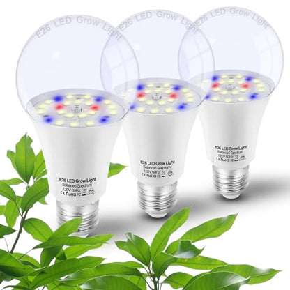 ALIDE Led Grow Light Bulbs for Indoor Plants Full Spectrum E26 A19 - size: E26
