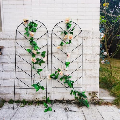 2 Pack Black Metal Trellis for Climbing Plants - 45" H x 15.9" W Garden Trellis for Roses, Vegetables, Flowers, Lawn, Backyard - color: 45 inch-2 pack
