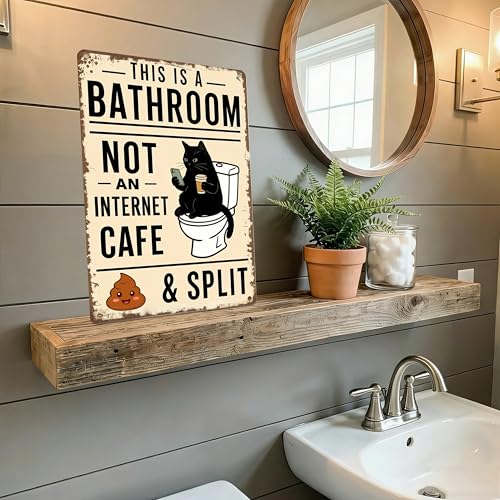 This is a Bathroom Not an Internet Cafe Funny Metal Sign 8×12 Inch - color: Bathroom B, size: 8*12inch