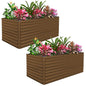 FOOWIN 8x4x2ft Raised Garden Bed Outdoor, Galvanized Steel Garden Beds - color: Brown, size: 8x4x2 FT-2PC