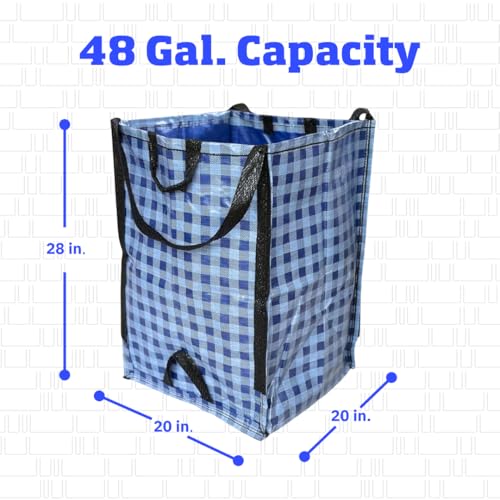 DURASACK Heavy Duty Home and Yard Bags, Gingham Blue - color: Gingham Blue