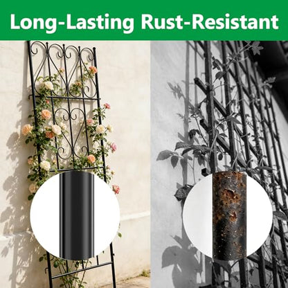 Thealyn 2 Pack Metal Garden Trellis for Climbing Plants Outdoor
