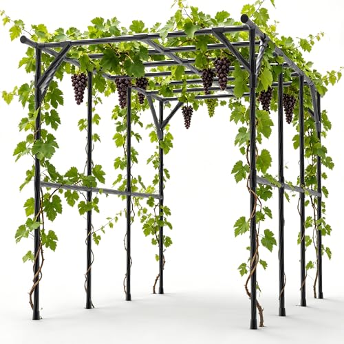 BUKLIYN Garden Arch - Grape Vine Trellis Size: 134.7 * 78.7 * 86.6 inches - size: One Leg-135×79×87in