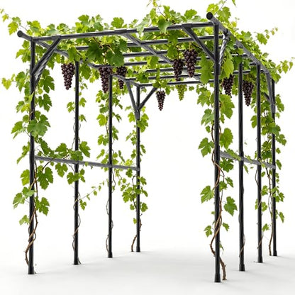BUKLIYN Garden Arch - Grape Vine Trellis Size: 134.7 * 78.7 * 86.6 inches - size: One Leg-135×79×87in