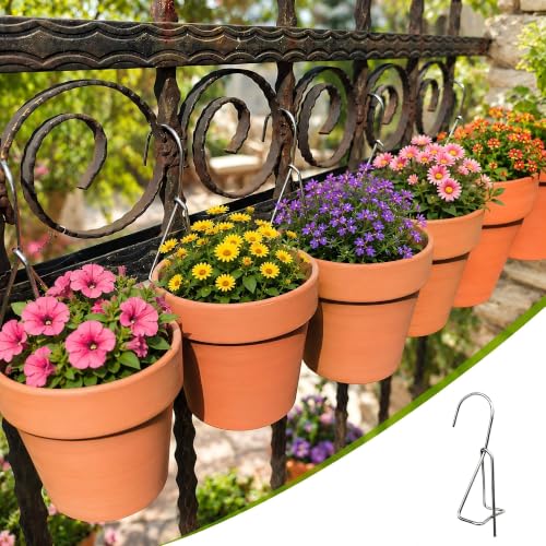 6 Packs Terracotta Pots Hanger Hooks,Thick Stainless Steel Plant Hanger