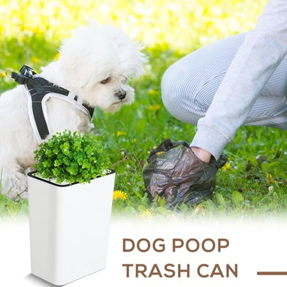 Jingmore Dog Poop Trash Can Outside 3.96 Gal/15 L, White - color: White, size: 3.96 Gal/ 15 L