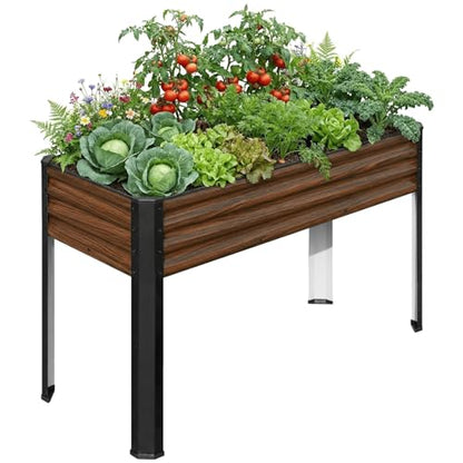 SnugNiture Raised Garden Bed with Legs, 48×18×32in, Brown - color: Brown, size: 48×18×32in(1PCS)