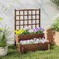 HAPPYGRILL Raised Garden Bed with Trellis & Legs