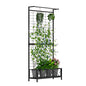Zhongma Metal Planter with Trellis Raised Bed with Trellis for Vine Climbing Plants Flowers(12.8 x 35.43 x 74 in), 74 Inch Height Privacy Screen with Hanging Plant Pot Shelf - size: 12.8 x 35.43 x 74 in