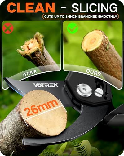 Garden Shears, 8.5" Unique Stepless Handle Opening for All Hand Size - color: Classic Black