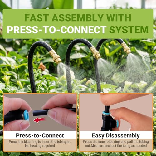 66FT 5/16in Drip Irrigation Hose for 360° Adjustable Drip Irrigation System