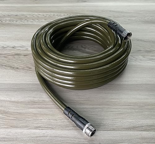 Water Right Polyurethane Garden Hose, 100 Ft, Non-toxic, 1/2” ID, Olive - color: Olive, size: 100-Foot, style: Brass Fittings