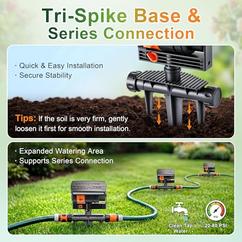 Oscillating Sprinkler with Aluminum Riser(Spike) - style: Spike