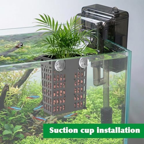 4 Pack Adjustable Aquarium Plant Holders, Hanging Hydroponic Baskets