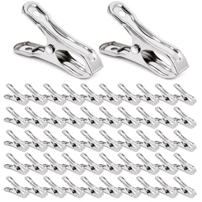 52 PCS Garden Clips - Stainless Steel Greenhouse Clamps,Strong Grip Heavy Duty Metal Clip, for Have a Strong Grip to Hold Down the Shade Cloth or Plant Cover on Garden Hoops
