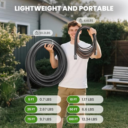 Giraffe Tools 10FT Garden Hose Lay Flat Lightweight Flexible Water Hose - size: 10FT