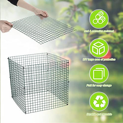 Zubebe 10 Pack Small Wire Plant Protectors Mesh, Thickness 1mm, Dark Green - color: Dark Green, size: Thickness 1mm