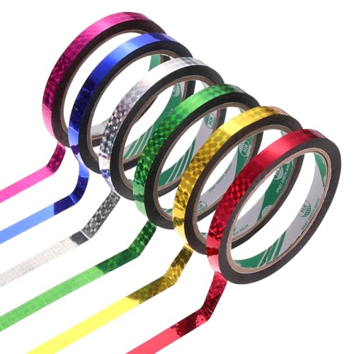 uxcell Holographic Tape 6 Rolls Self-Adhesive Reflective Prism Tape