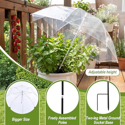 Abbylike 4 Pcs Clear Greenhouse Plant Umbrella Plant Rain Umbrellas,25 Inch - color: Clear, size: 25 Inch