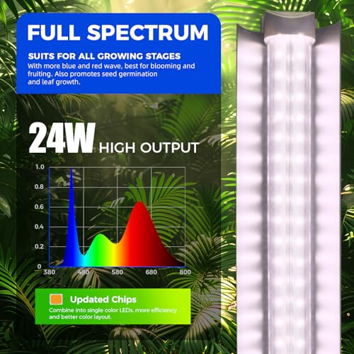 Barrina 2FT T8 LED Grow Light, Full Spectrum Plant Growing Lights, 6 Packs - color: Pinkish White, size: 2ft-6 Packs