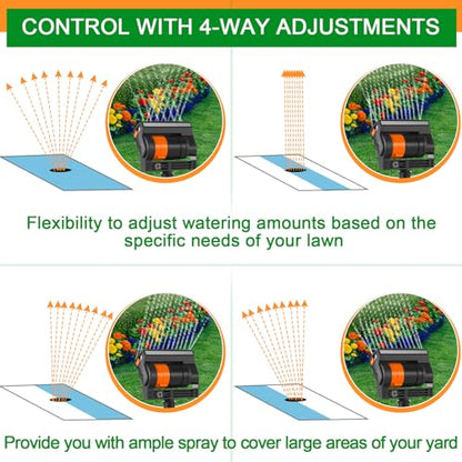 Reallnaive 2 Pcs 2 Pcs Oscillating Sprinkler, Three Pin Base