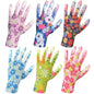 6 Pairs Gardening Gloves for Women - Breathable Rubber Coated Garden Gloves, Multi-purposes Gardening Gloves - color: Pink / Blue / Cyan / Red / Blue / Purple