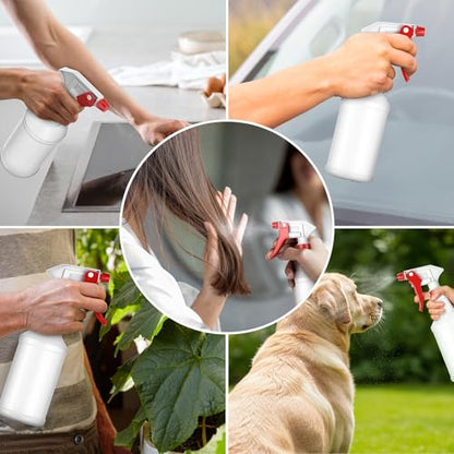 LiBa Spray Bottles 4 Pack 16oz Refillable Adjustable Nozzle Mist Sprayer