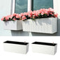 LaLaGreen Window Boxes Planter (20in, 2 Pack) Outdoor Wall Hanging Planters - color: White X 2