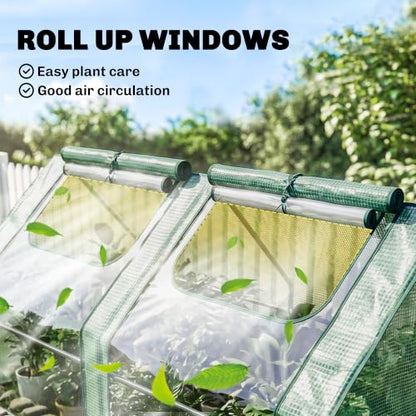 Outsunny 6' x 3' x 3' Portable Greenhouse with 2 PE/Plastic Covers Green - color: Green, size: 6' x 3' x 3'