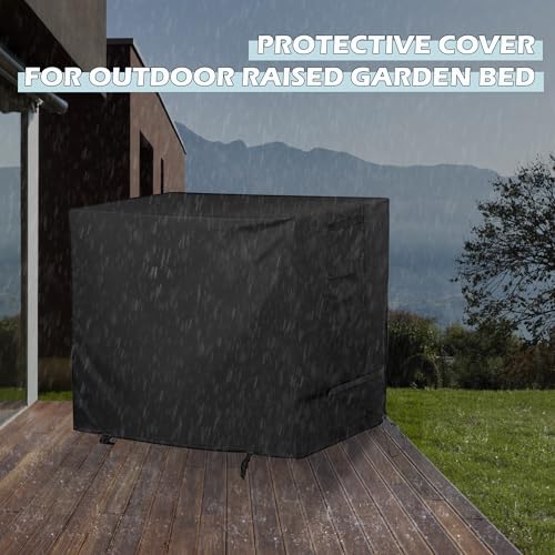 Outdoor Raised Garden Bed Cover for Best Choice Products 34x18x30in Raised Garden Bed, Outdoor Planter Box Stand Cover for Mobile Elevated Wood Planter/Planting Bed - size: 34.5"L x 18.5"D x 29"H