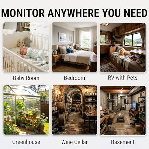 TempPro TempAir 260FT Bluetooth Digital Hygrometer, Room Thermometer Indoor - color: White Bluetooth Indoor Thermometer