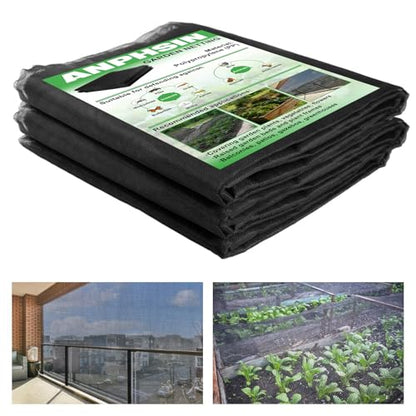 10x20ft Strong PP Nanocomposite Mosquito Net Garden Netting, Black - color: Black, size: 10x20 FT