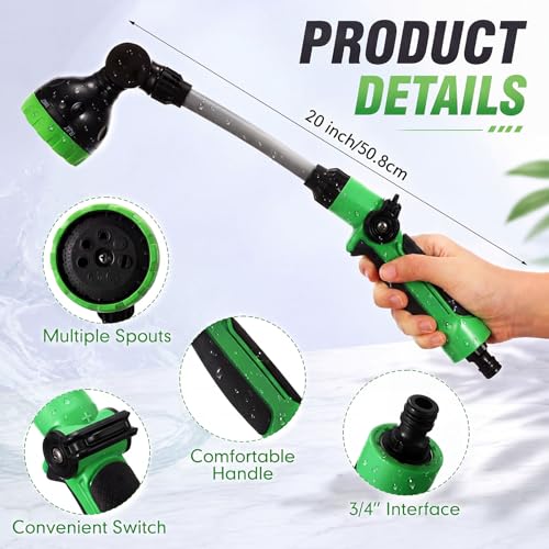 Meanplan 2 Pack Watering Wand, 20 Inch Garden Hose Wand, 8 Spray Patterns