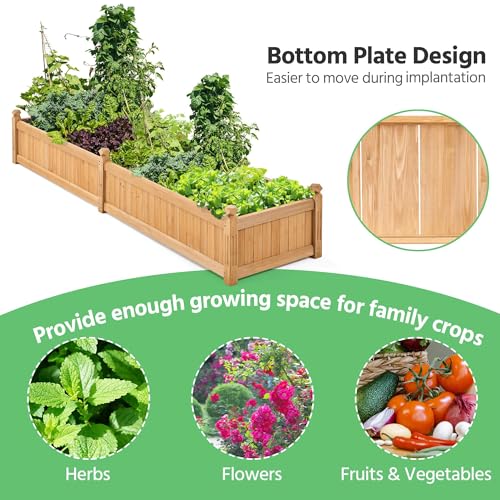 Yaheetech 90.5" Wooden Raised Garden Bed Rectangular Planter Box, 1Pcs - size: 90.5'' x 23'' x 16'' (LxWxH)