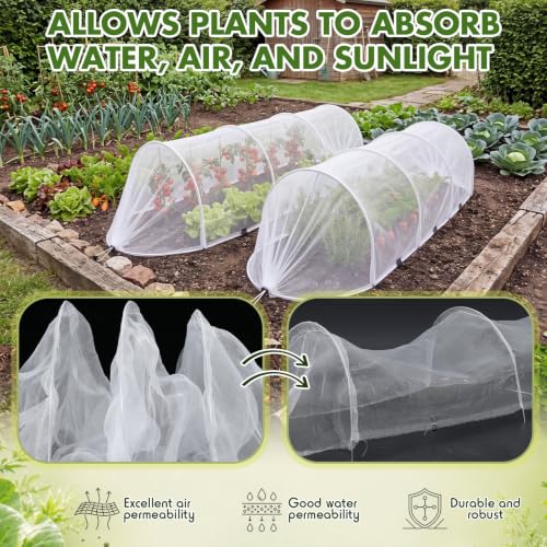 3 Pack Garden Bed Cover Row Accelerator Plants Cover,White,6.2ft - color: White, size: 6.2ft