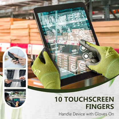 COOLJOB 2 Pairs Gardening Working Gloves, Touchscreen, Nitrile Coated, M - size: Medium (Pack of 2)